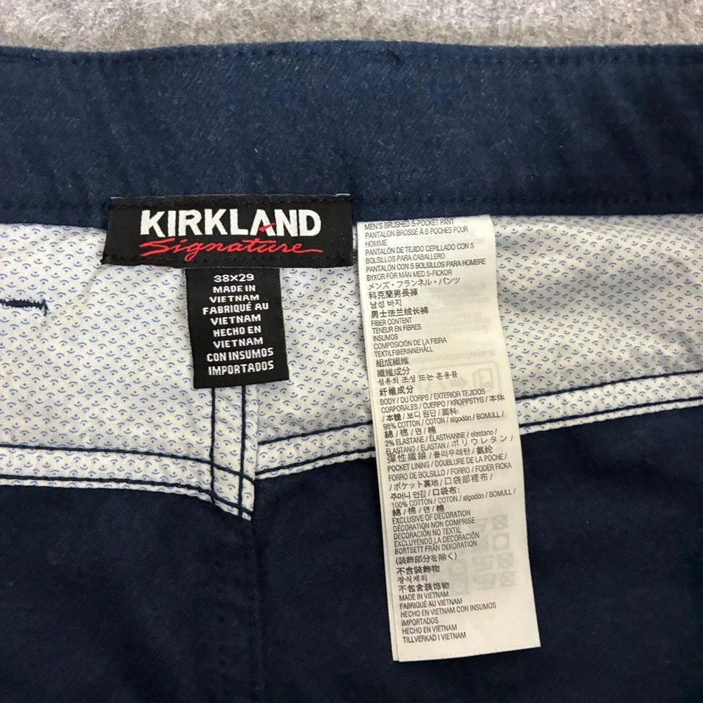 Kirkland Signature Men's 39x28 Cotton Brushed Twill Dark Grey